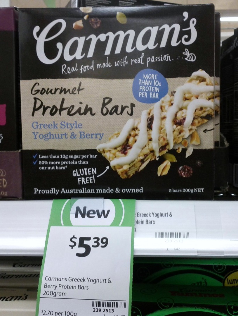 Carmans Bars 200g Greek Yoghurt & Berry Protein