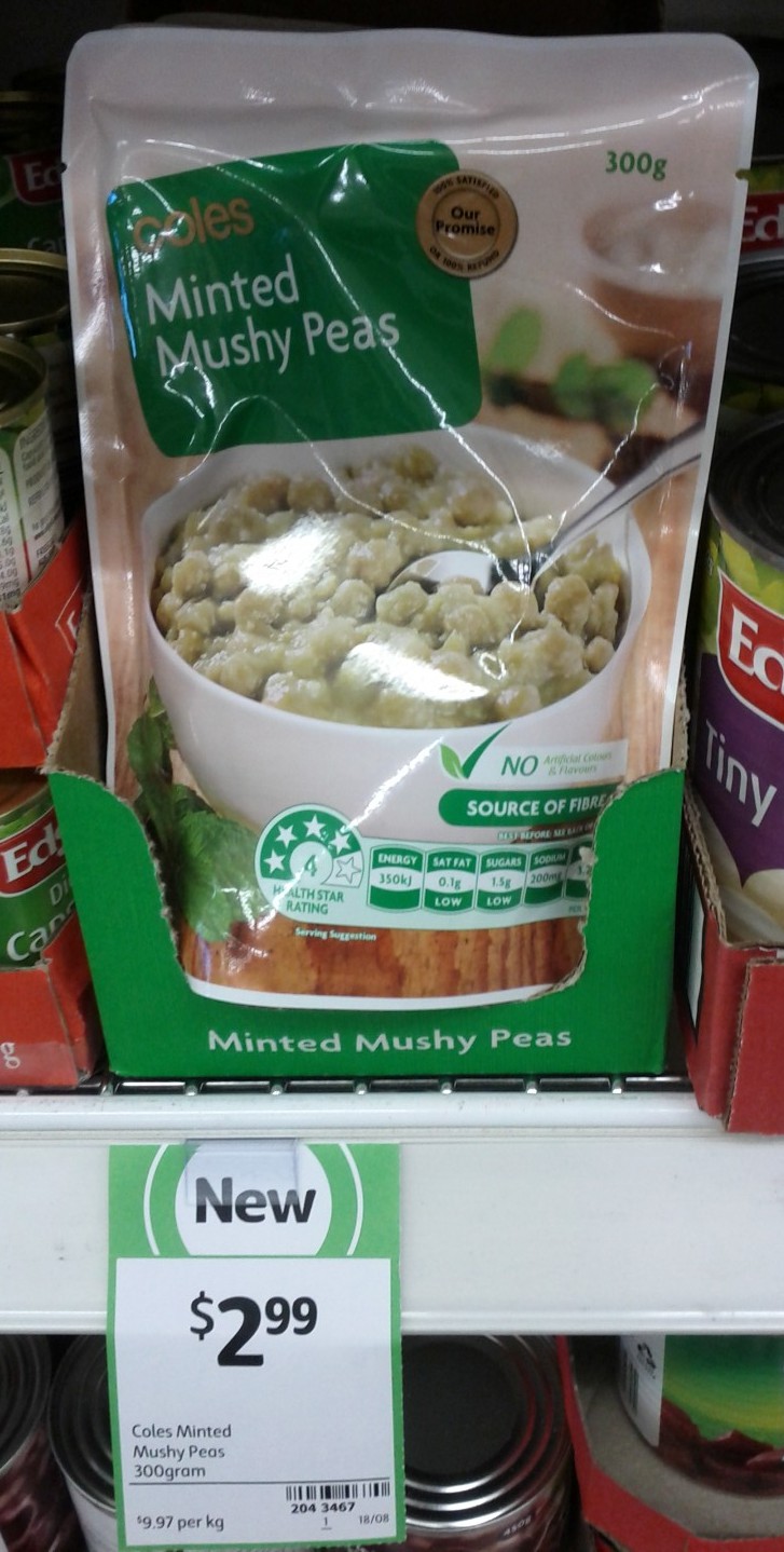 Coles Mushy Peas 300g Minted