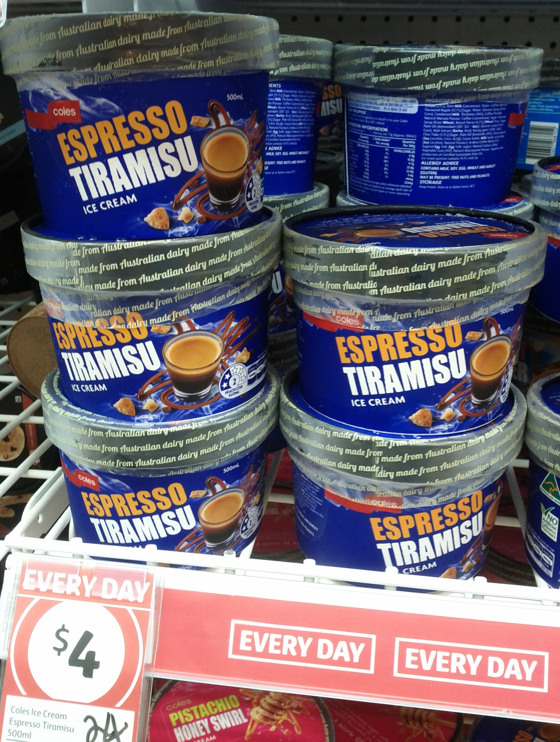 Coles 500mL Espresso Tiramisu Ice Cream