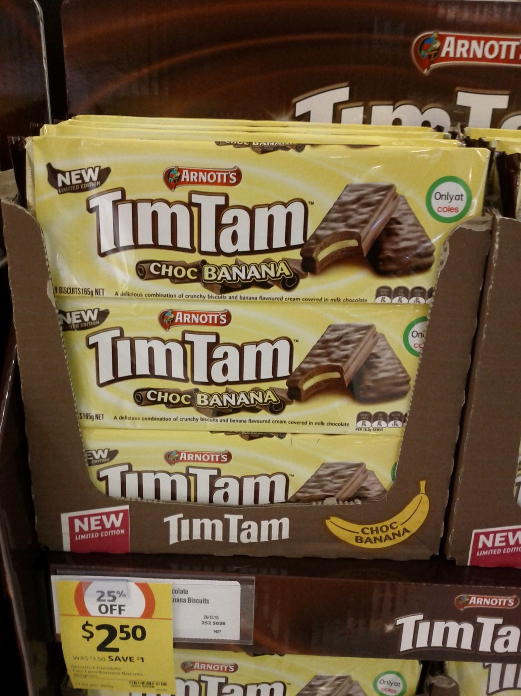 Arnott's Tim Tam 165g Choc Banana