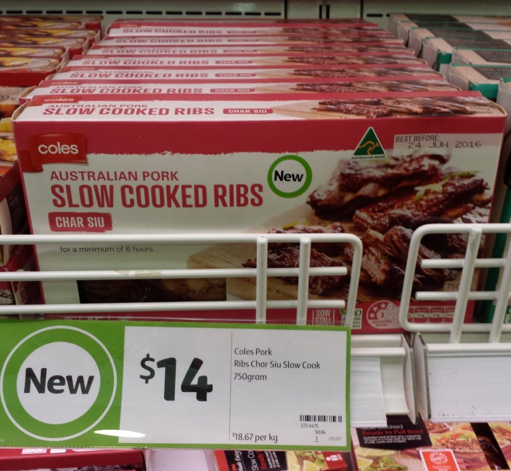 Coles Slow Cooked Ribs 750g Char Siu