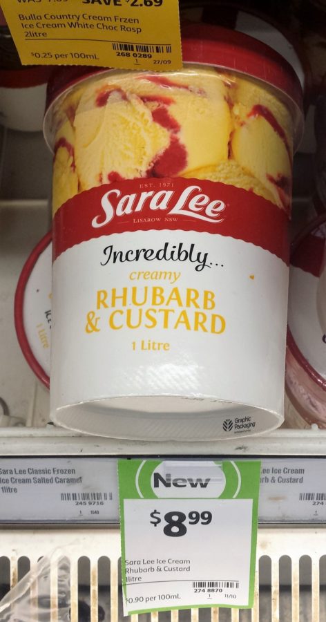 Sara Lee 1L Rhubarb Custard