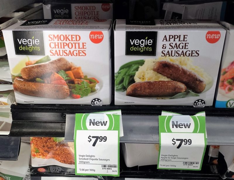 Vegie Delights 300g Smoked Chipotle Sausages Apple Sage Sausages