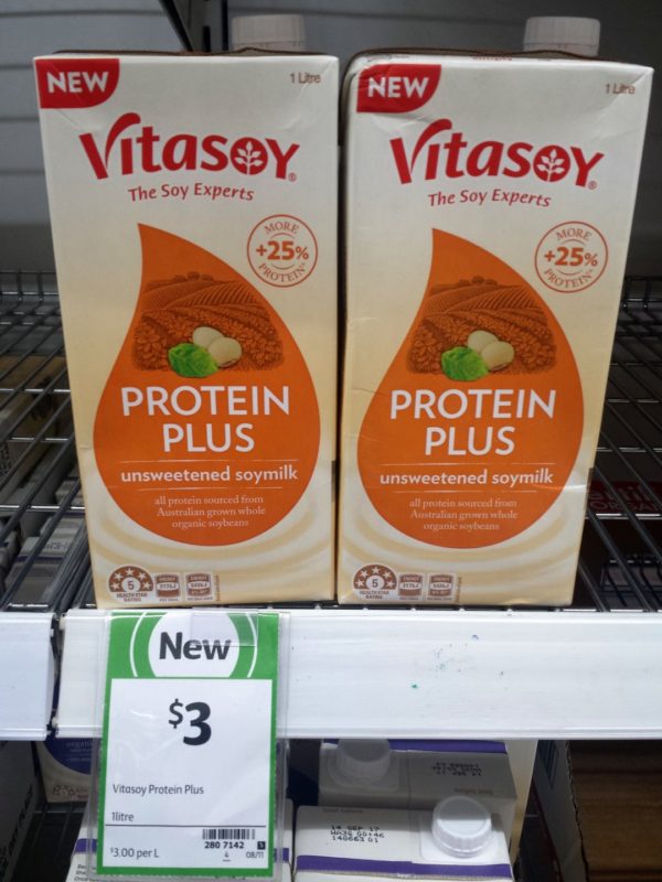 Vitasoy 1l Protein Plus Unsweetened Soymilk