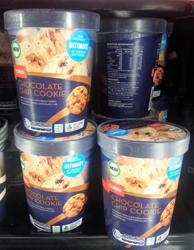 Coles 1L Chocolate Chip Cookie (Ultimate) Ice Cream