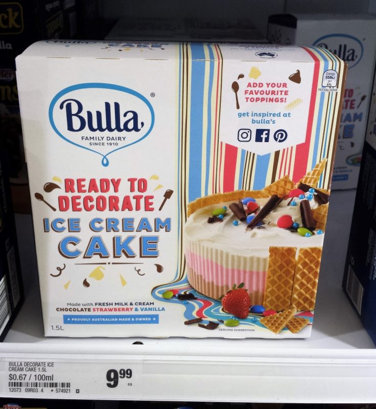 Bulla 1.5L Ice Cream Cake Ready To Decorate