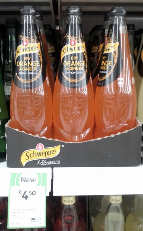 Schweppes 750mL Premium Cordial Dry Orange & Ginger