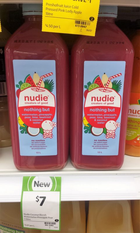 Nudie 1.5L Coconut Water Watermelon, Pinapple, Pear, Lime, Beetroot