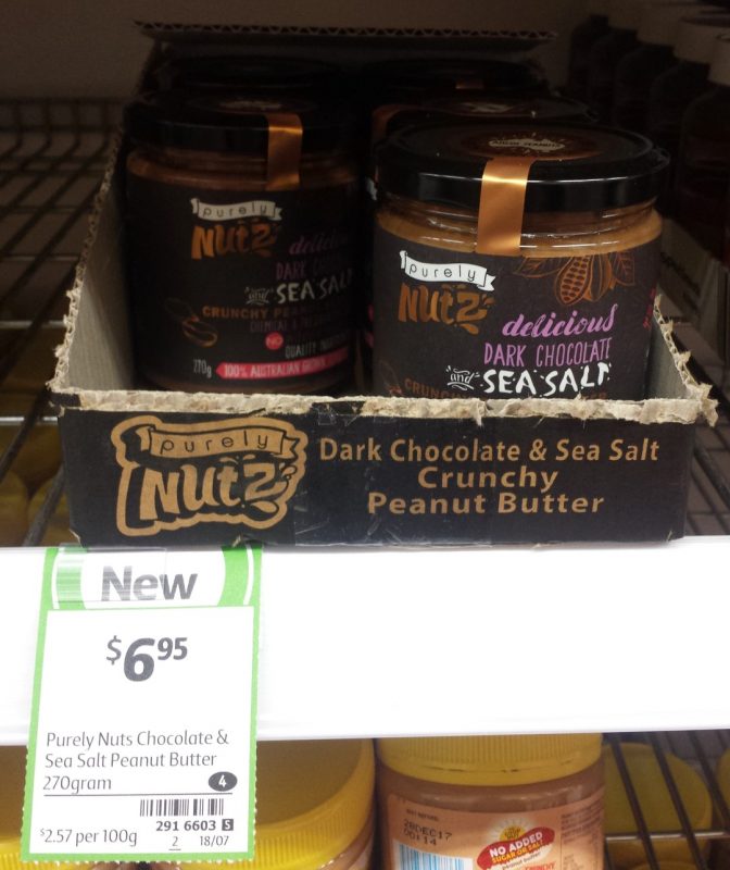 Purely Nutz 270g Dark Chocolate & Sea Salt Crunchy Peanut Butter
