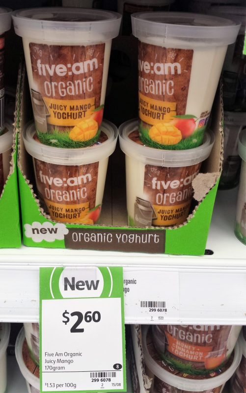 Five Am 170g Organic Juicy Mango Yoghurt