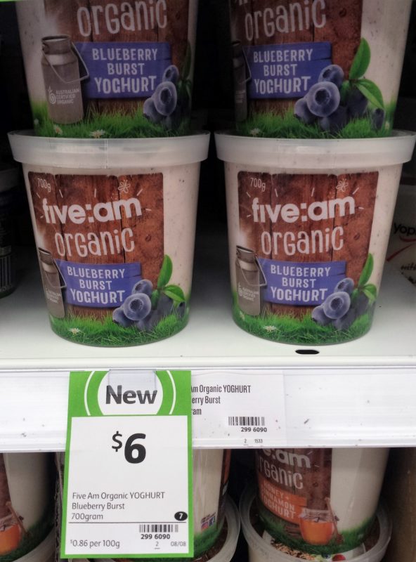 Five Am 700g Organic Blueberry Burst Yoghurt