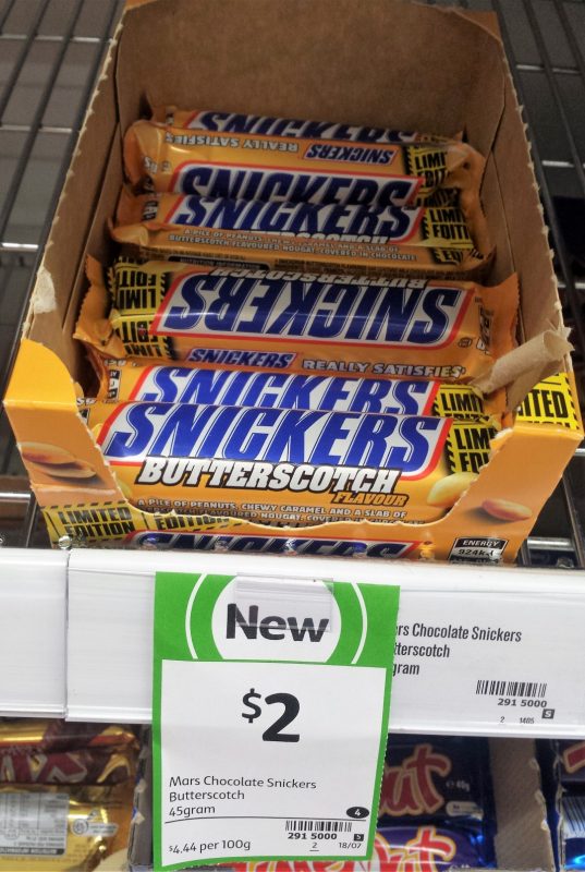 Snickers 45g Butterscotch Flavour Limited Edition