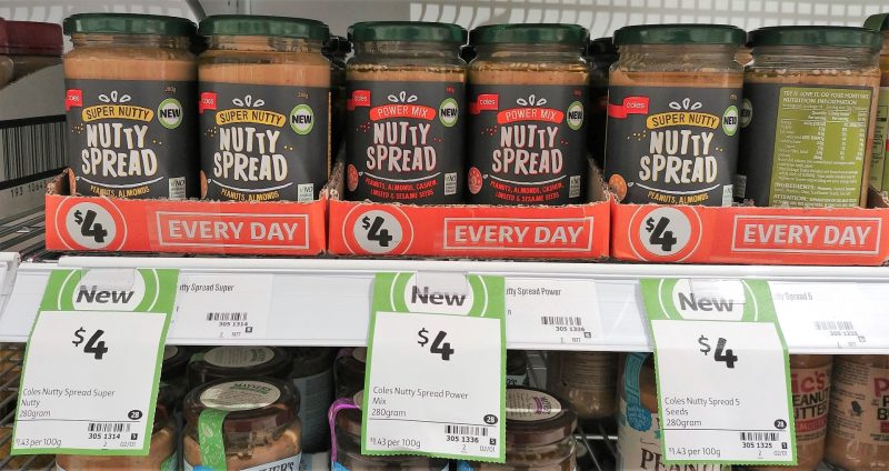 Coles 280g Nutty Spread Super Nutty, Power Mix, 5 Seeds