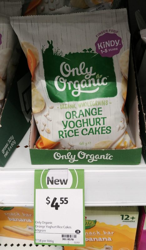 Only Organic 60g Orange Yoghurt Rice Cakes