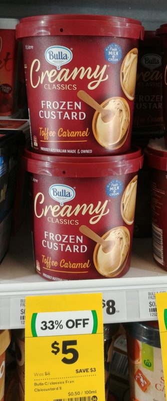 Bulla 1L Frozen Custard Toffee Caramel