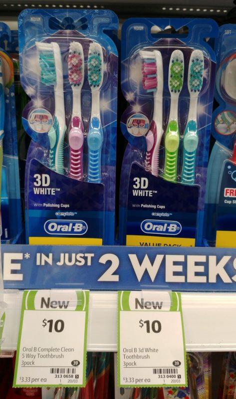 Oral B 3pk 3D White Toothbrush