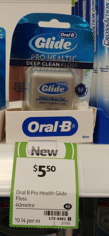 Oral B 40m Glide Pro Health Deep Clean Floss Cool Mint