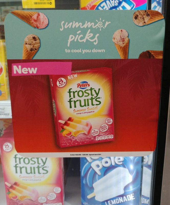 Peters 600mL Frosty Fruits Summer Sunset Orange & Pink Grapfruit Freezer