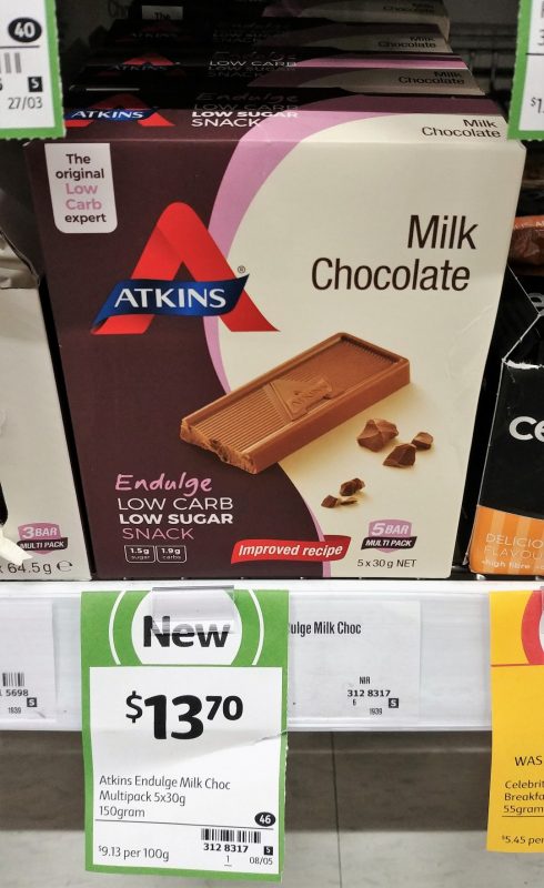 Atkins Advantage 150g Milk Chocolate Snack