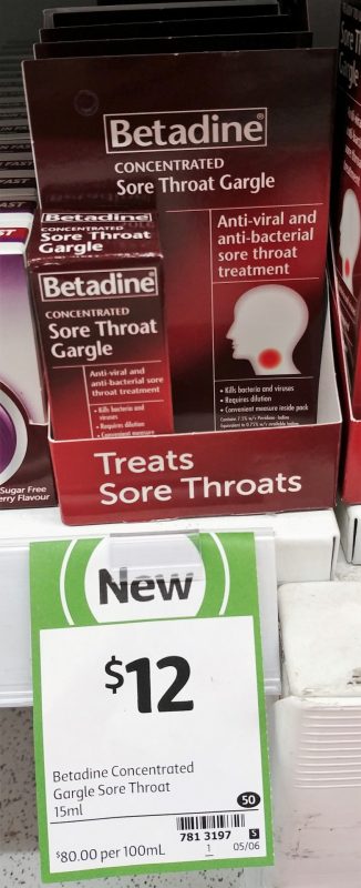 Betadine 15mL Concentrated Sore Throat Gargle
