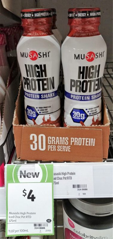 Musashi 375mL Protein Shake High Protein Iced Choc