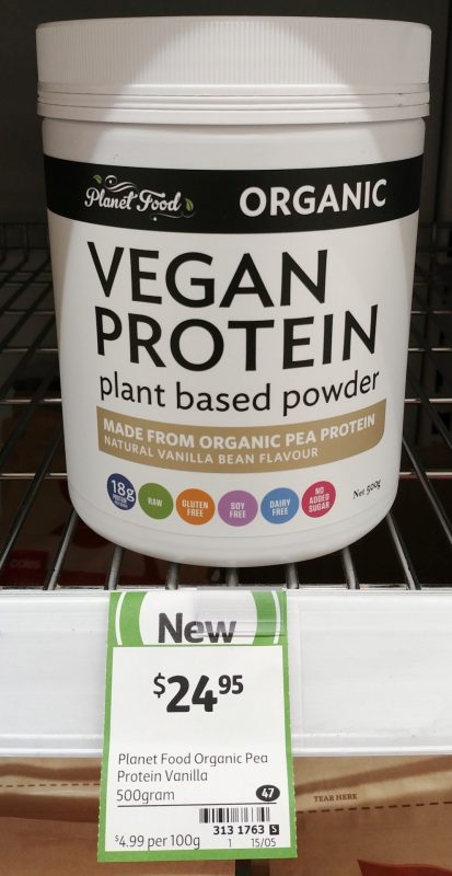 Planet Food 500g Organic Pea Protein Natural Vanilla Bean Flavour
