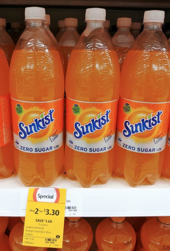 Sunkist 1.25L Zero Sugar Orange Crush