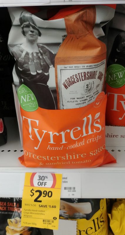 Tyrrell's 165g Hand Cooked Crisps Worcestershire Sauce