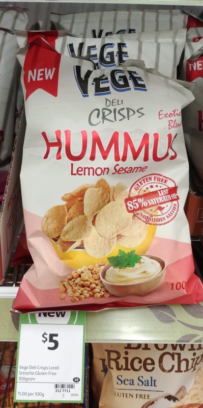 Vege Deli 100g Hummus Lemon Sesame Crisps