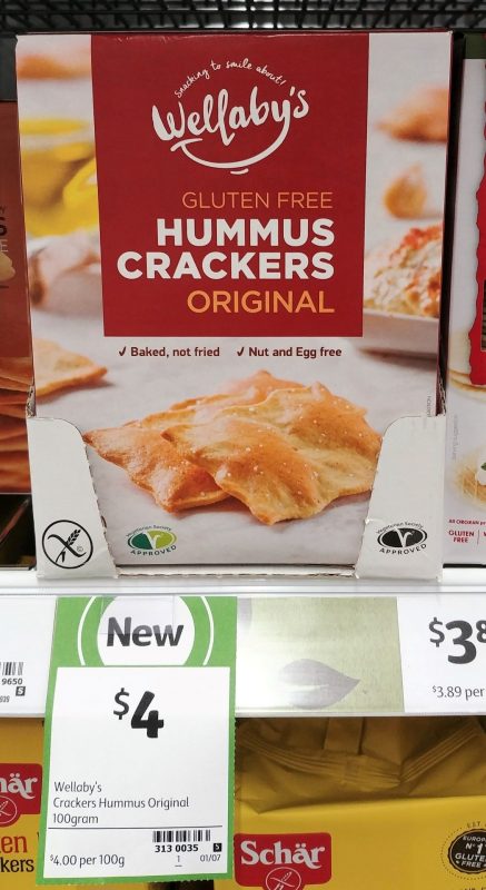 Wellaby's 100g Gluten Free Hummus Crackers Orginal