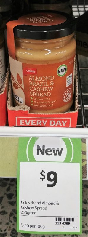 Coles 250g Almond, Brazil & Cashew Spread