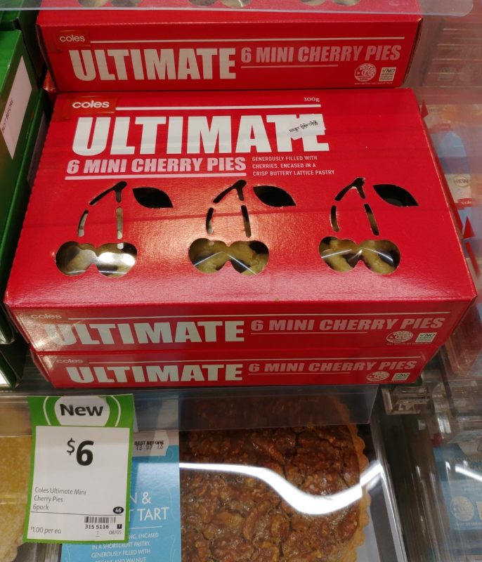 Coles 6 Pack Ultimate Mini Cherry Pies