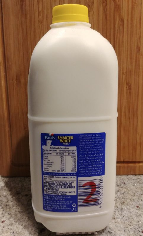 Pauls 2L Milk Smarter White 2% Fat Back Bottle