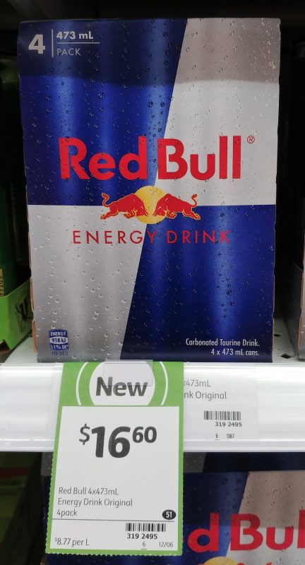 Red Bull 4 X 473mL Energy Drink Original