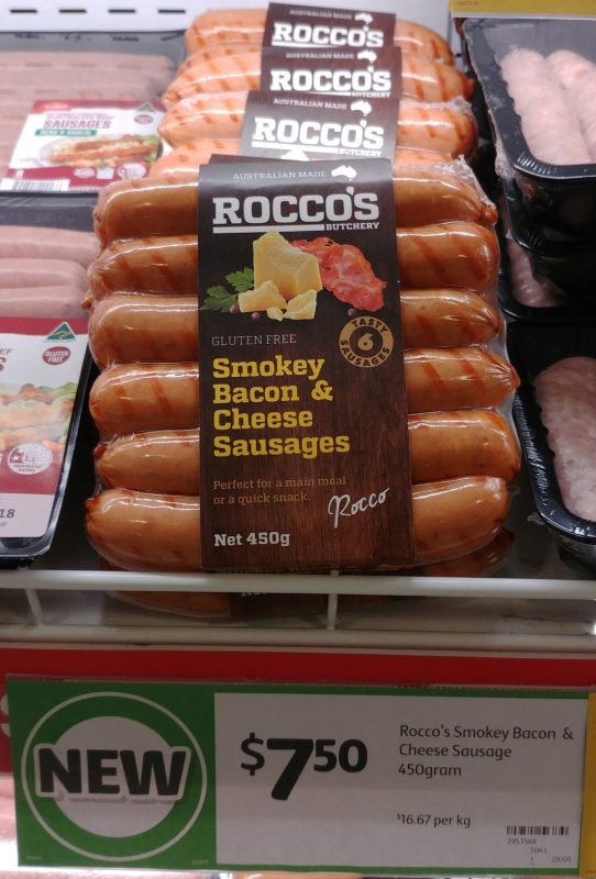Rocco's Butchery 450g Smokey Bacon & Cheese Sausages (Large)