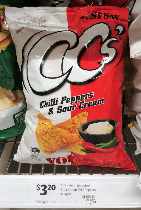CC's 175g Corn Chips Chilli Peppers & Sour Cream