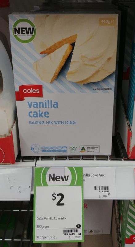 Coles 300g Vanilla Cake Baking Mix With Icing