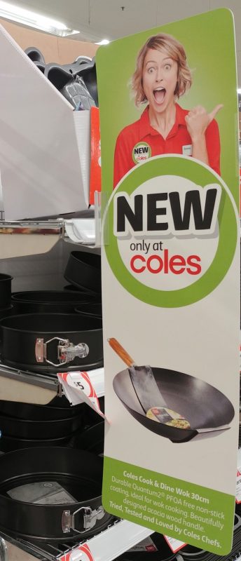 Coles 30cm Cook & Dine Wok Carbon Steel New Girl Jenny