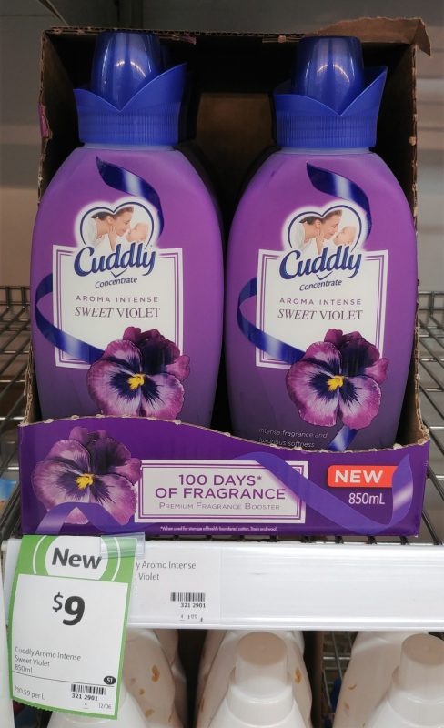 Cuddly 850mL Fabric Conditioner Aroma Intense Sweet Violet