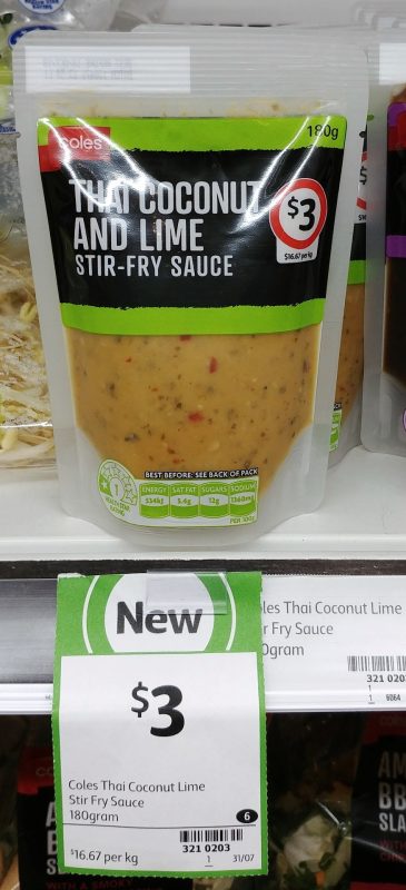 Coles 180g Stir Fry Sauce Thai Coconut And Lime