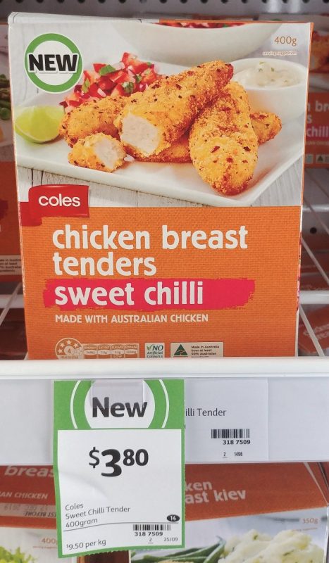 Coles 400g Chicken Breast Tenders Sweet Chilli
