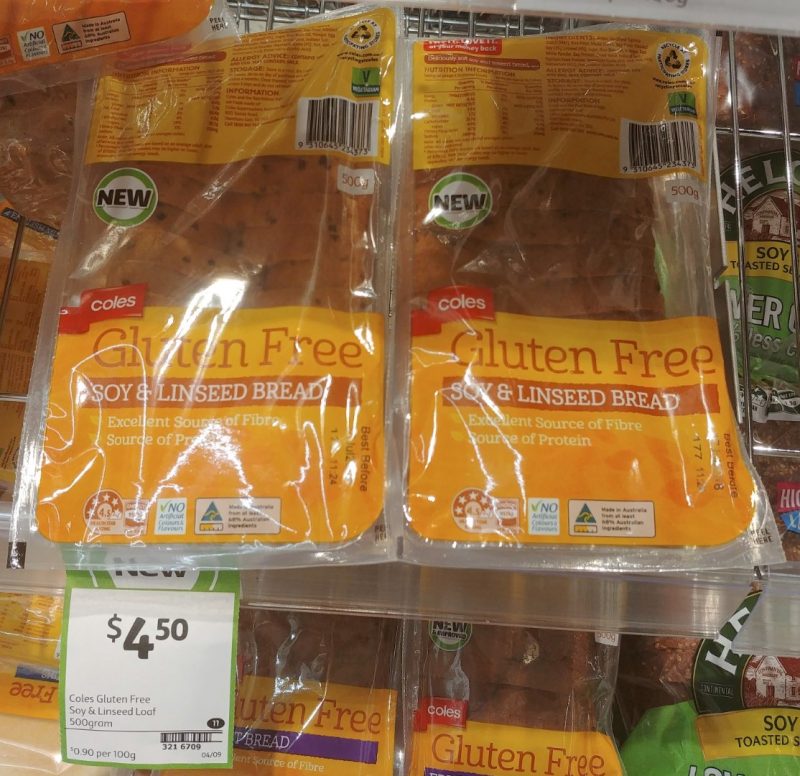 Coles 500g Gluten Free Bread Soy & Linseed