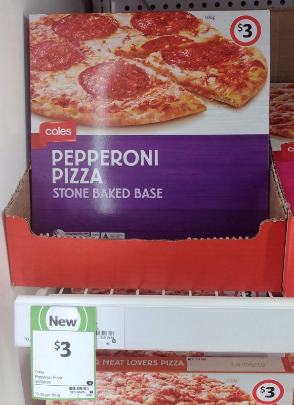 Coles 500g Pizza Pepperoni