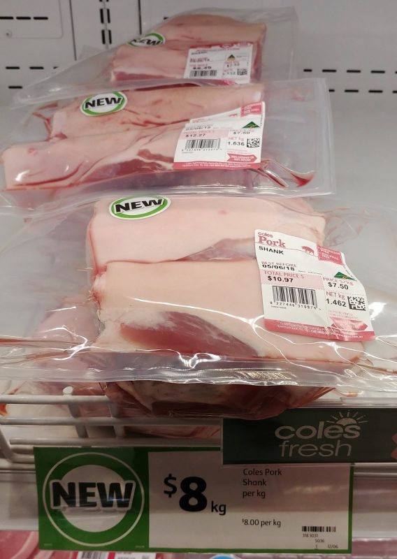 Coles $8 Kg Pork Shank