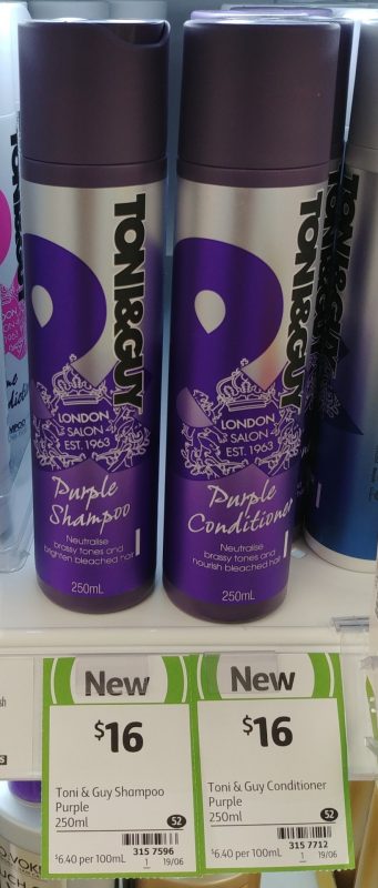 Toni & Guy 250mL Purple Shampoo, Conditioner