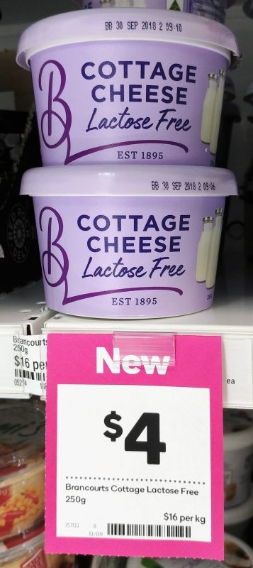 Brancourts 250g Cottage Cheese Lactose Free