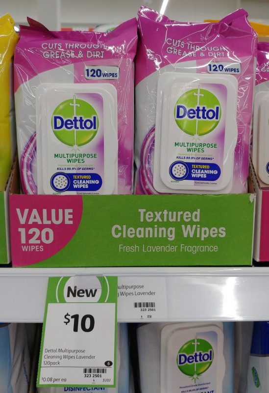 Dettol 120 Pack Cleaning Wipes Textured Lavender