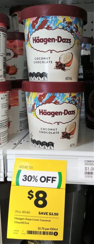 Haagen Dazs 457mL Coconut Chocolate