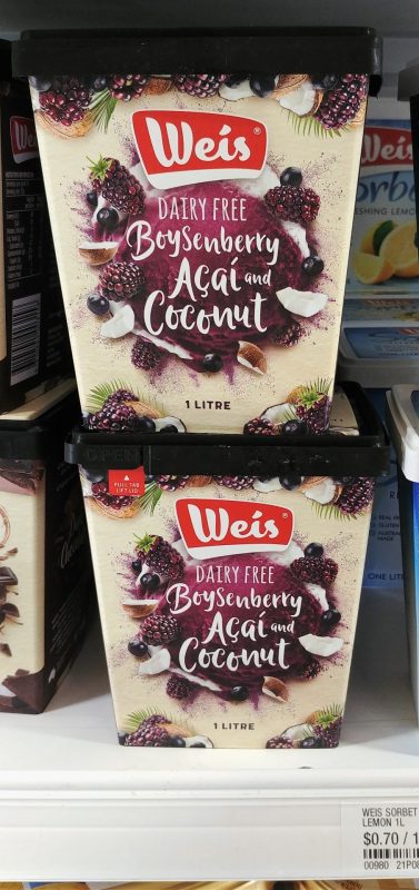 Weis 1L Dairy Free Boysenberry Acai And Coconut