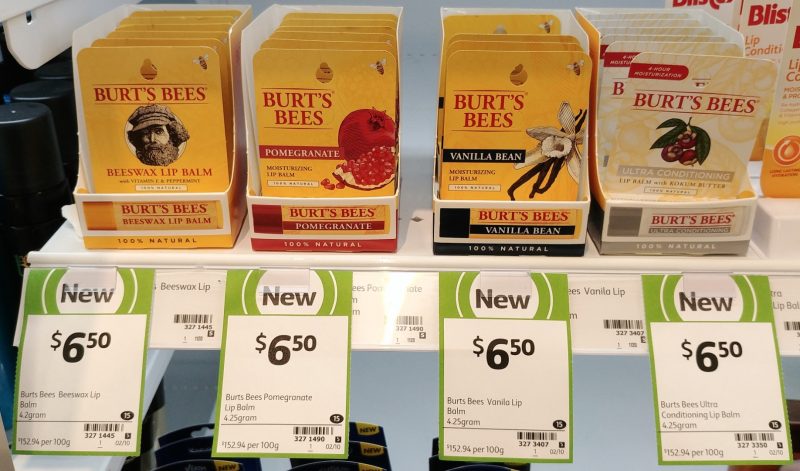 Burt's Bees 4.25g Lip Balm Beeswax, Pomegranate, Vanilla Bean, Ultra Conditioning